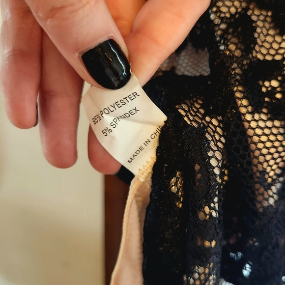 Lace Cocktail Dress, S, Nude/Black - Picture 3 of 3